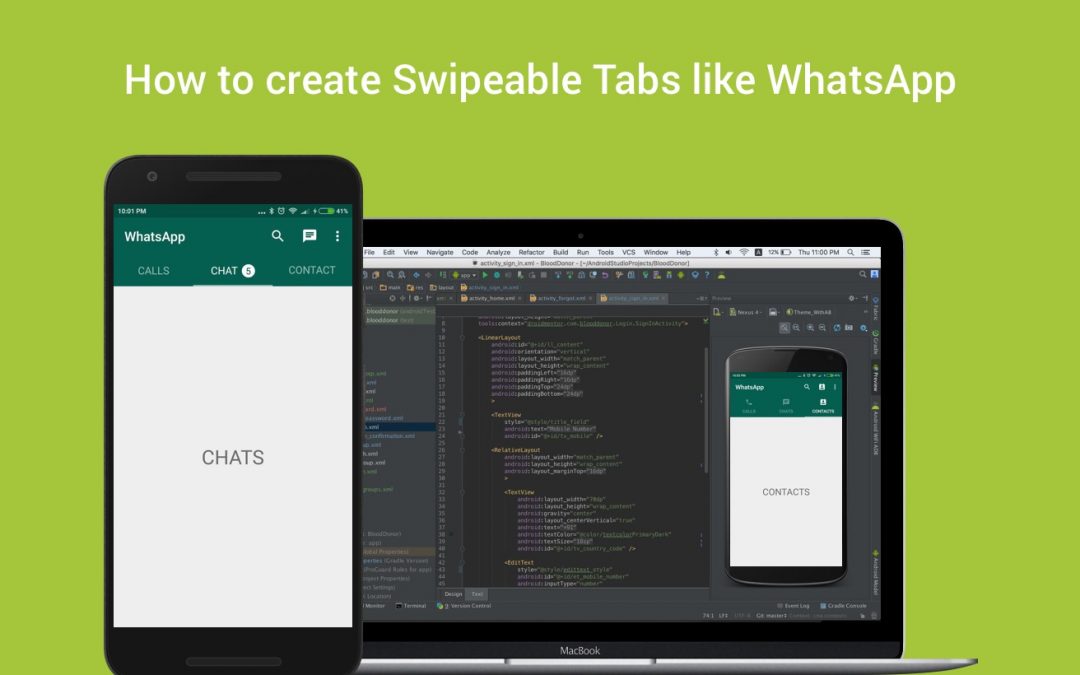 How to create Swipeable Tabs like WhatsApp