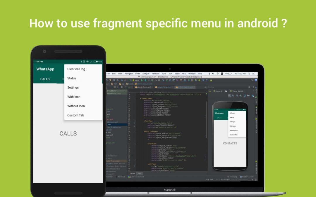 How to use fragment specific menu in android ?